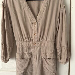 Zara Tan linen color shorts romper